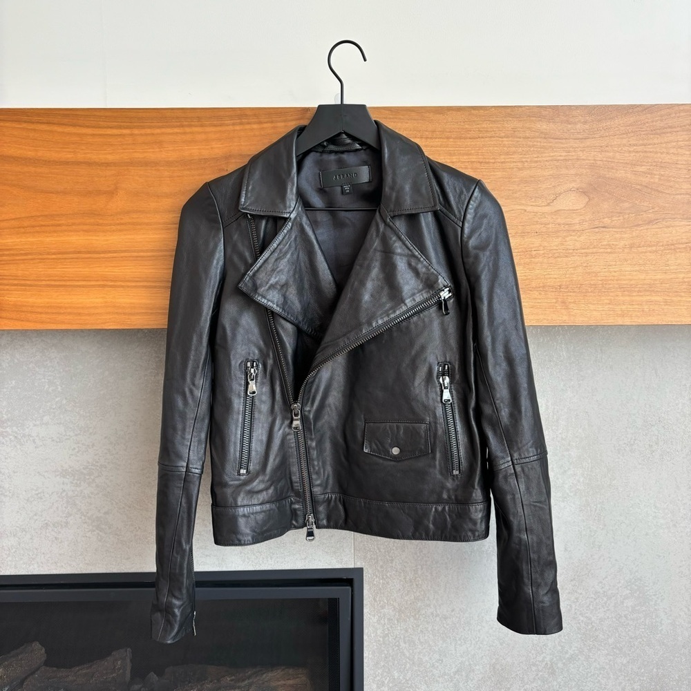 J‎ Brand Lamb Black Leather Bike Jacker, Size XS